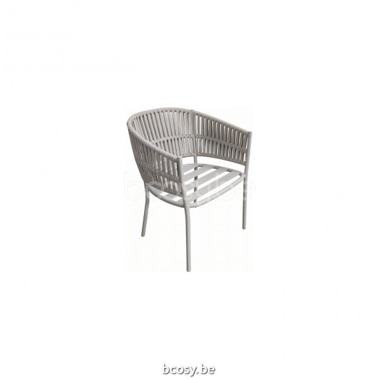 Jati Kebon Cala Armchair Alu Dune Mat Rope Linnen 20mm Line Weaving.