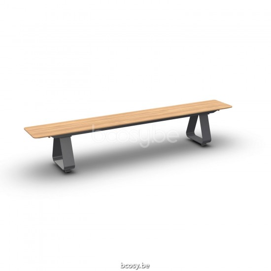 Jati Kebon Elko Banc de jardin Banc de jardin Aluminium anthracite mat Dessus de table Teck.