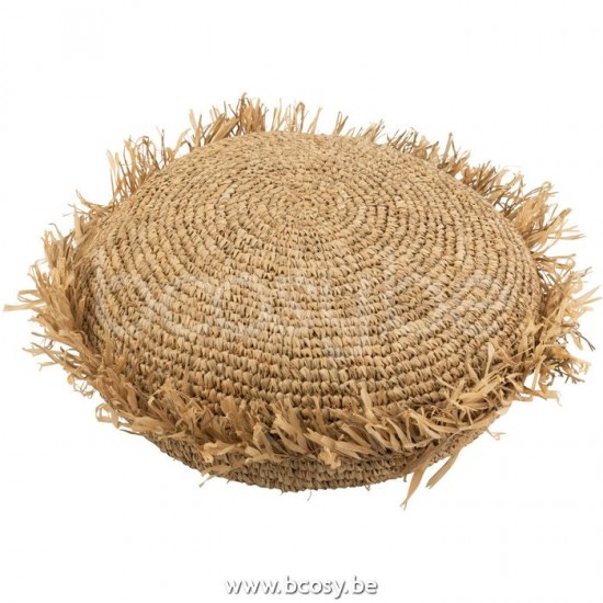 J Line Jline Kussen Vierkant Raffia Naturel Large