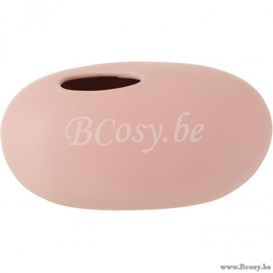 vases Jolipa Jline Vase Ovale Ceramique Rose Pastel Large