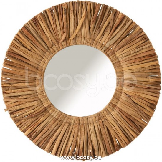 miroirs Jolipa J Line Jline Miroir Maurice Rond Jacynthe D Eau Marron Small