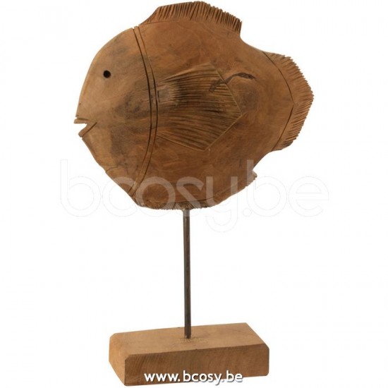 poissons sur base statuettes Jolipa J Line Jline Poisson Sur Pied Tek Naturel Small