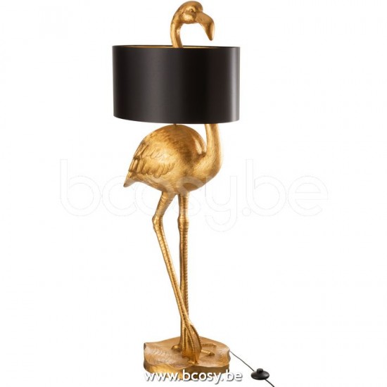 J Line Jline Lamp Flamingo Poly Gold Black Floor lights Standing Floorlamps