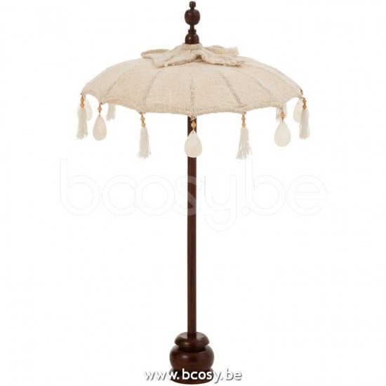J Line 12535 parasol with tulle ribbon cotton Wohnzubehoer Decorazione Parasol met Linten Parasols Dekoration Decorations Decoration Decoracion Sonnenschirm Sonnenschirmen parasol avec tulle coton par