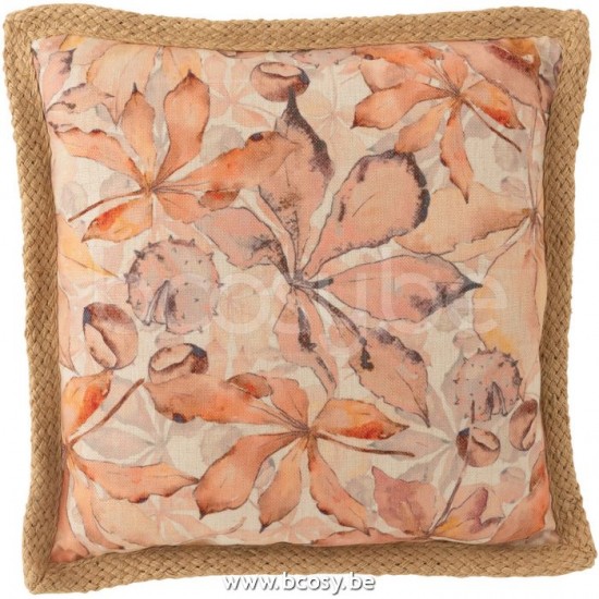 J Line Jline Kussen Garden Polyestre Beige Groen