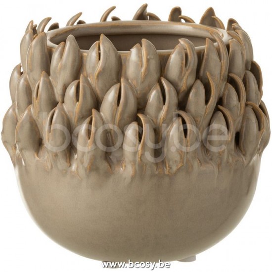 cachepots de fleur Jolipa J Line Jline Cachepot Ibiza Ceramique Gris Small