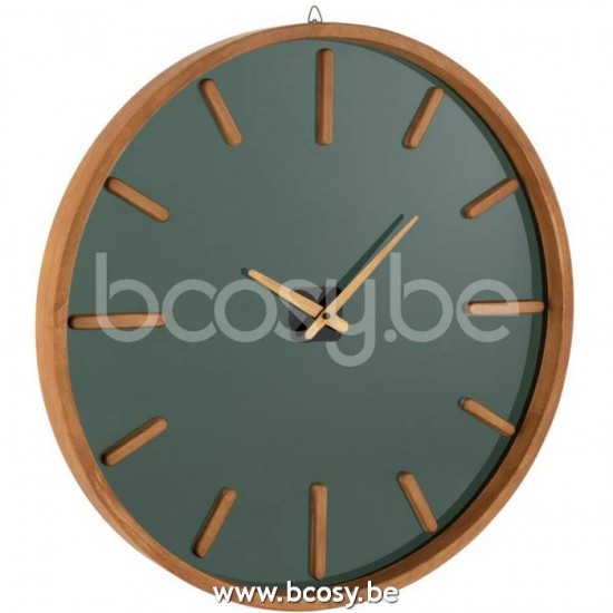 J Line Jline Wanduhr Rund Holz Glas Braun Schwarz Medium wanduhren