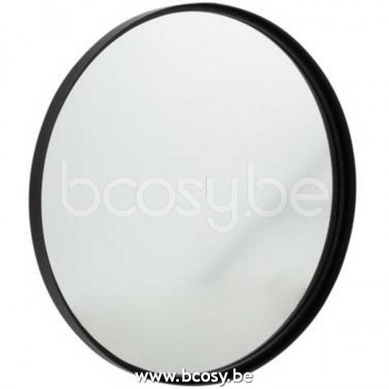 miroirs Jolipa J Line Jline Miroir Rond Bord Haut Metal Verre Noir Small