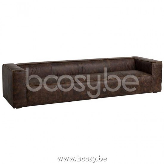 canapés fauteuils 4 trois personnes Jolipa J Line Jline Canape 4P Moderne Brun Fonce