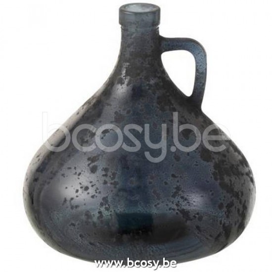 vases Jolipa J Line Jline Vase Bouteille Anse Verre Gris Bleu