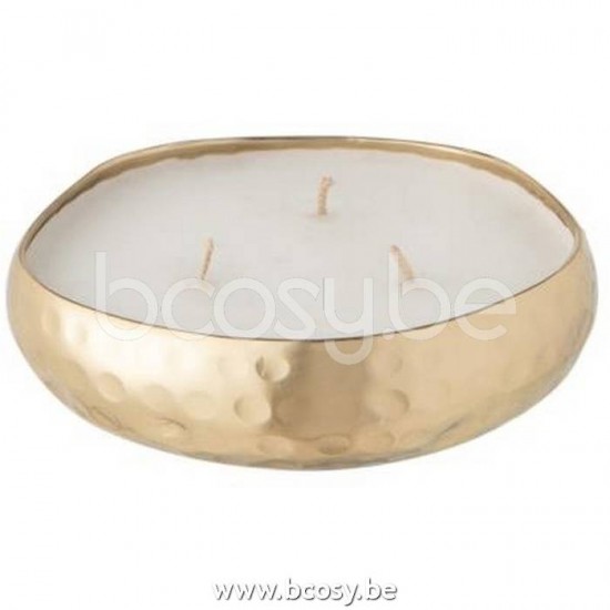 J Line Jline Scented Candle Livia Metal Gold Small scented candles