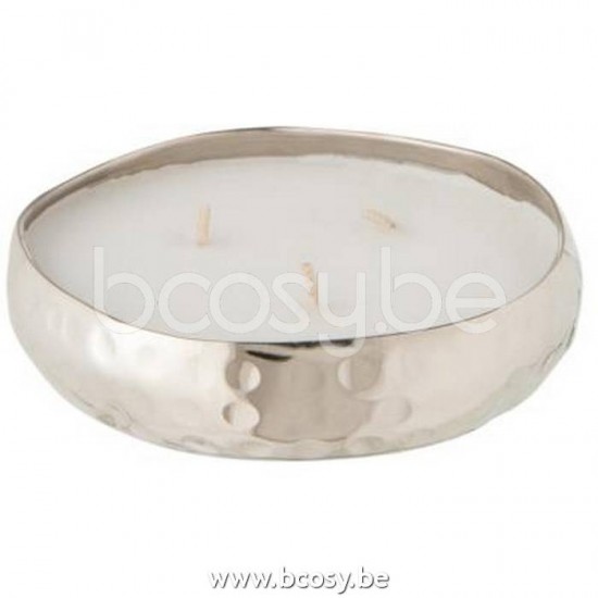 J Line Jline Scented Candle Livia Metal Silver Small scented candles