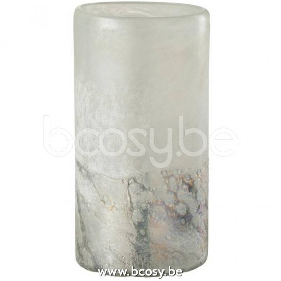 J Line Jline Vase Scavo Cylinder Glass Grey Small