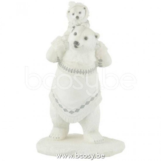 ours polaires blancs Jolipa J Line Jline Ours Polaire Ourson Resine Blanc Gris