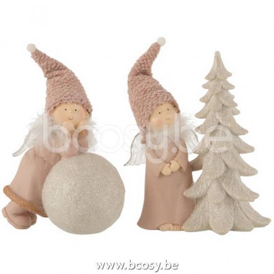 J Line Jline Angel Ball Tree Porz Pink Large Assortment Of 2 angels