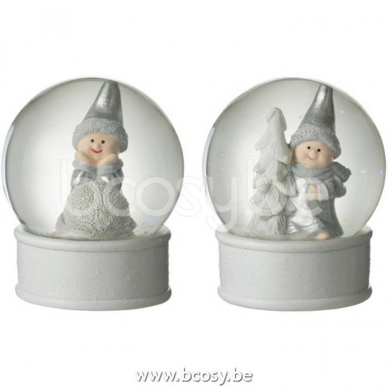 J Line Jline Water Globe Angel Porz Grey Assortment Of 2 snows
