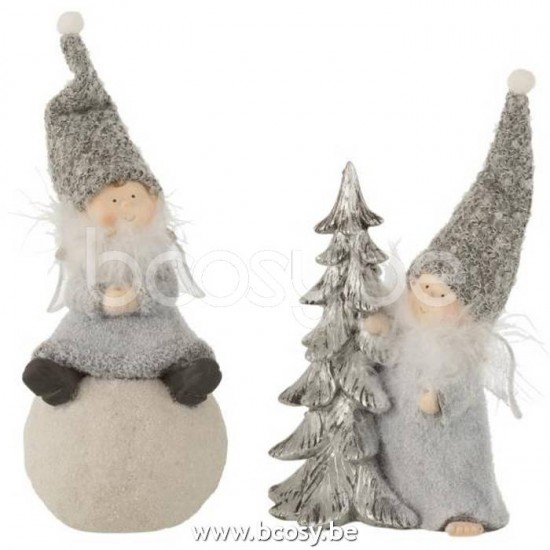 J Line Jline Angel Ball Tree Porz Grey Small Assortment Of 2 angels