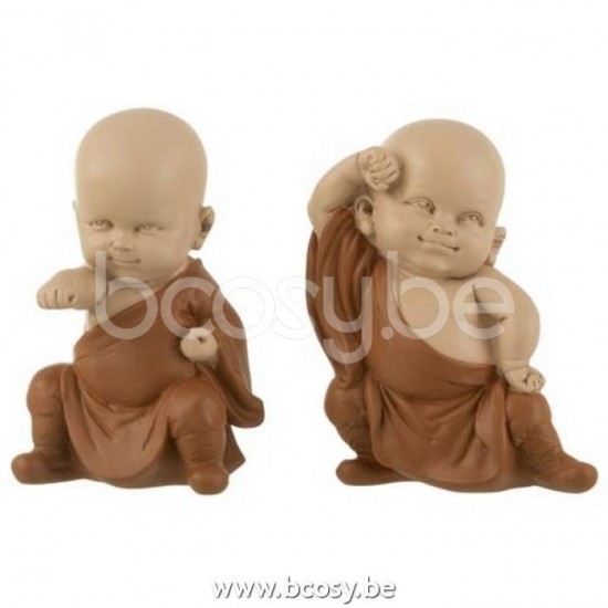 frères Moines statuettes Jolipa J Line Jline Moine Resine Marron Assortiment De 2