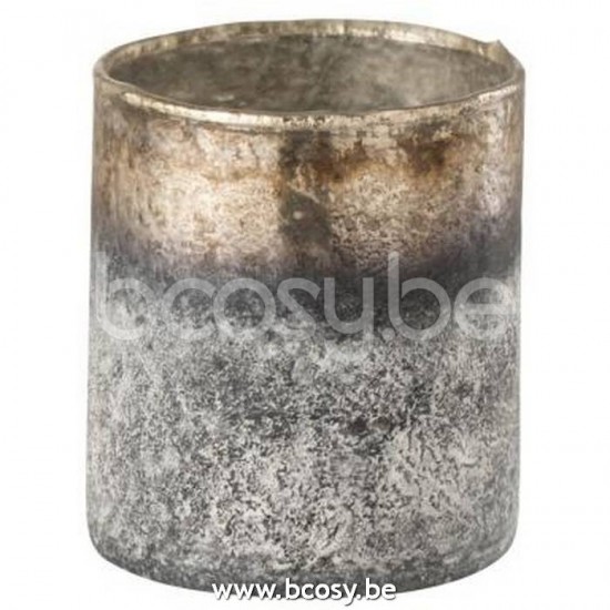 J Line Jline Tealight Holder Antique Glass Blue Grey Small tea lights holders