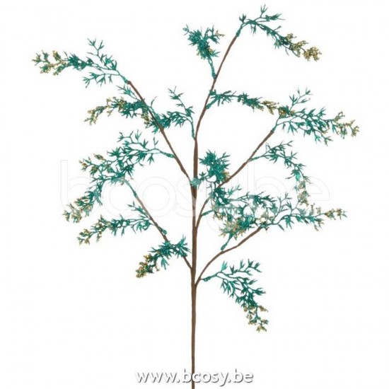 J Line Jline Jolipa 17574 Tak Dennenboom Besneeuwd Plastiek Groenblauw Goud