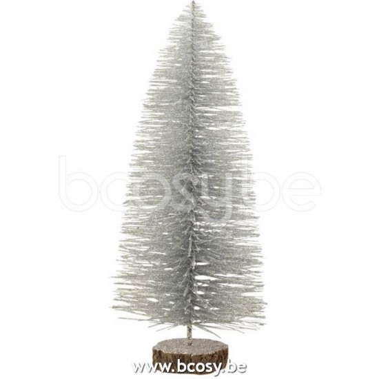 arbres sapins de noel sur pied Jolipa J Line Jline Sapin De Noel Decoratif Plastique Paillettes Argent Medium