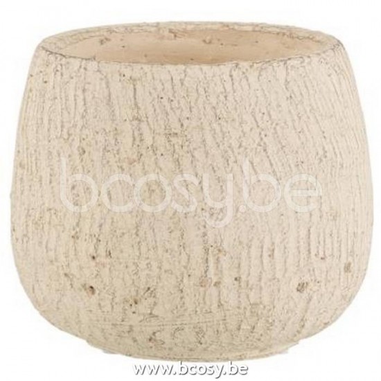 cachepots de fleur Jolipa J Line Jline Cachepot Irregulier Terre Cuite Gris Beige Small