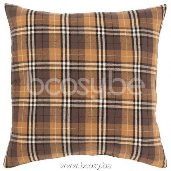 J Line Jline Jolipa 18214 Kussen Ruit Vierkant Textiel Bruin Zwart Oker