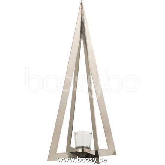 J Line Jline Porta T Light Albero Acciaio Inossidabile Vetro Argento Large Fotosforo Arbol Acero Inoxidable Cristal Plata Large