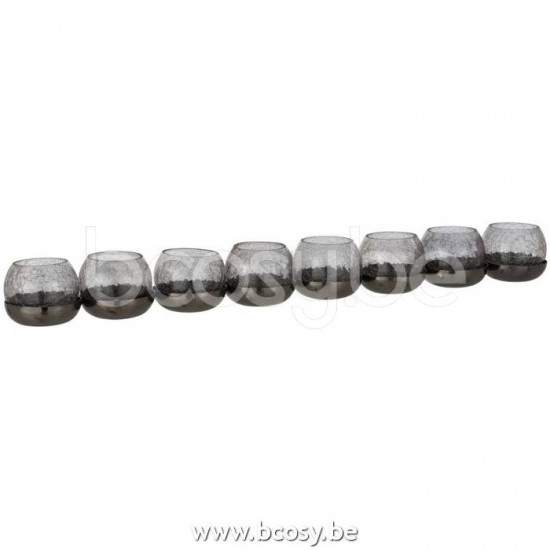 J Line Jline Teelichthalter 8 Kugel Rissig Glas Edelstahl Schwarz t lichthalter teelichtleuchter teelichte