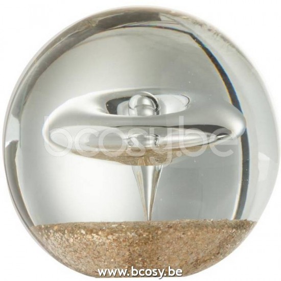 J Line Jline Jolipa 18666 Presse Papier Ring Goud Glas Large