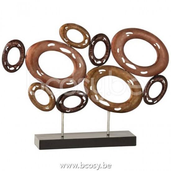 statuettes statuettes Jolipa J Line Jline Cercles Ouverts Sur Pied Metal Mix