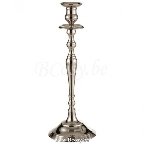 J Line 19171 Kandelaar Klassiek Aluminium Zilver Large 45H kaarshouders kaarsenhouders kandelaars
