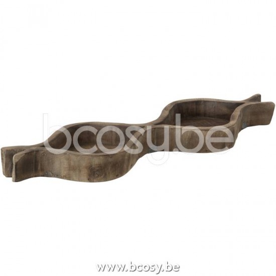 plats Jolipa J Line Jline Plat Decoratif 2 Compartiments Bois Naturel
