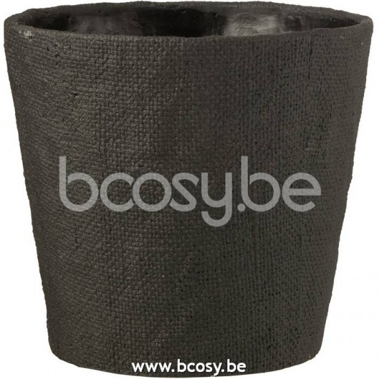 J Line Jline Jolipa 20300 Bloempot Bar Cement Zwart Extra Large