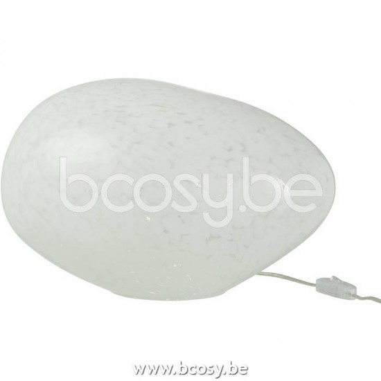 J Line Jline Lamp Dany Spots Oval Glass White Table Lights