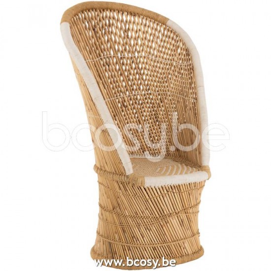 Jline Asiento Respaldo Bambú Natural Blanco Adulto