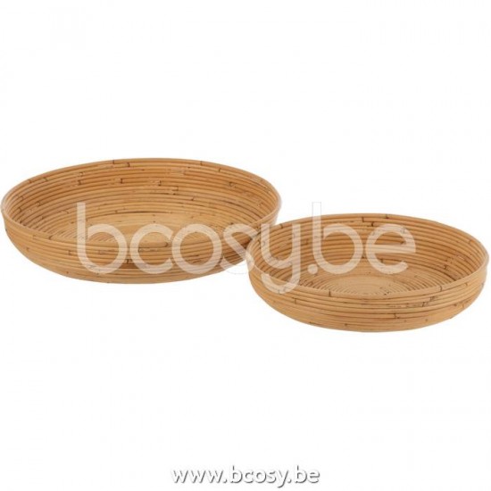 J Line Jline Set Von 2 Schalen Rattan Naturell schale