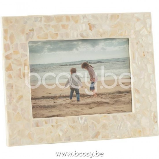 J Line Jline Photoframe Nuye Shells Mdf Ivory 12X17Cm photo holder picture frame holders frames