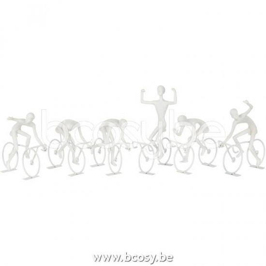 coureurs cyclistes statuettes Jolipa J Line Jline Cyclistes Poly Blanc Large Assortiment De 6