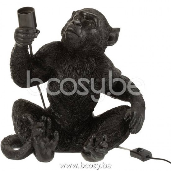 J Line Jline Lamp Monkey Sitting Poly Black Table Lights