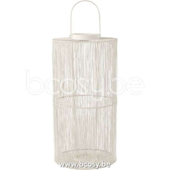 J Line Lanterna Metallo Opaco Bianco Large Linterna Metal Opaco Blanco Large.