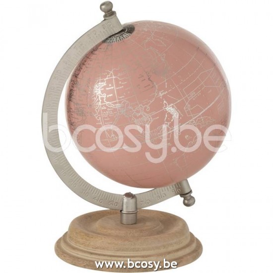 mappemondes sur pied globes terrestres Jolipa J Line Jline Mappemonde Sur Pied Rose Clair Doré Small