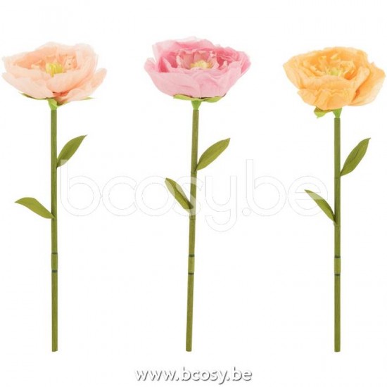 J Line Jline Flower Paper Pink Peach Yellow Small Assortment Of 3 flowers
