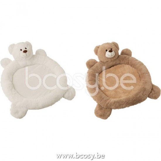 coussins de siège Jolipa J Line Jline Tapis De Jeu Ours Peluche Blanc Beige Assortiment De 2