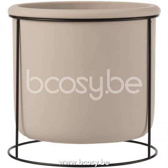J Line Jline Flower Pot Suspended Cement Taupe Large flowerpots