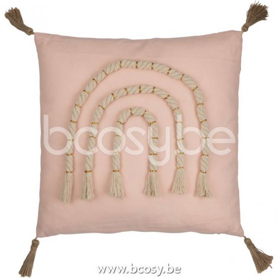 J Line Jline Cushion Rainbow Square Polyester Pink cushion