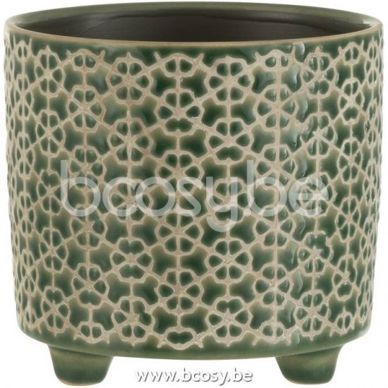 cachepots de fleur Jolipa J Line Jline Cachepot Fleur Ceramique Vert Small
