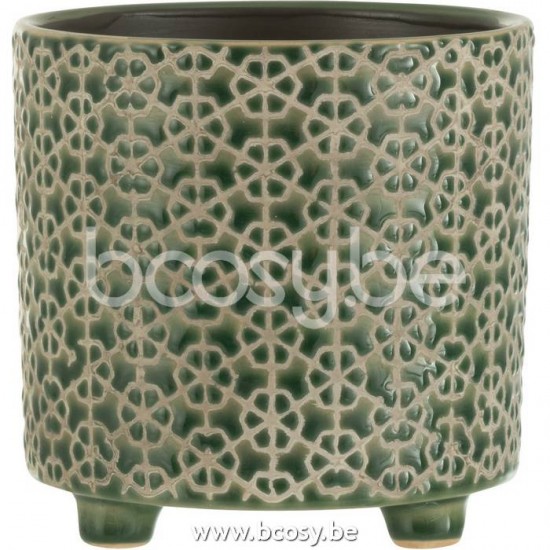 cachepots de fleur Jolipa J Line Jline Cachepot Fleur Ceramique Vert Medium