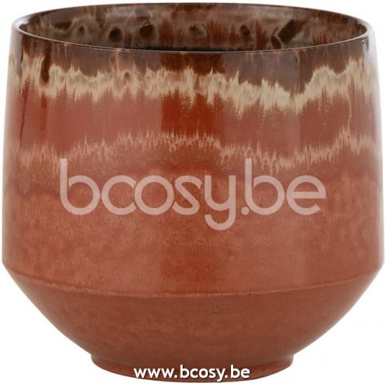 cachepots de fleur Jolipa J Line Jline Cache Pot Aline Ceramique Rouge Medium