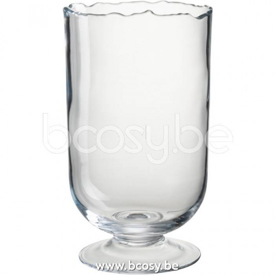 lanternes photophores Jolipa J Line Jline Photophore Bord Irregulier Verre Transparent Small